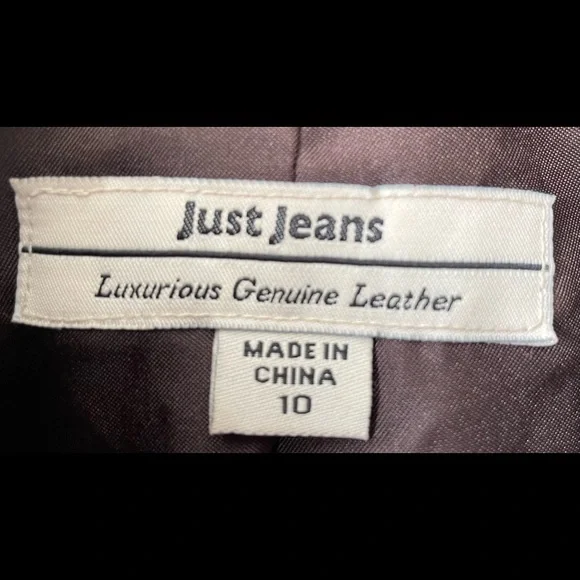 Just Jeans Brown Leather Jacket - Picture 3 of 3